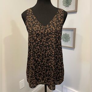 Never Worn! Reitmans Brown Floral/Black Reversible Blouse